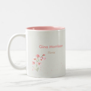 Rosa Blume blumengrau Zweifarbige Tasse
