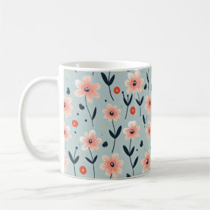 Rosa Blume Blumenmuster Kaffeetasse