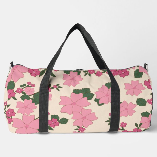 Rosa Blume, Blumenmuster, Muster von Blume Duffle Bag (Vorderseite)
