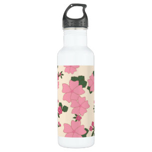 Rosa Blume, Blumenmuster, Muster von Blume Edelstahlflasche
