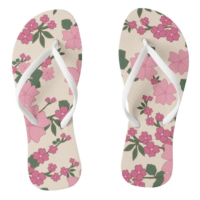 Rosa Blume, Blumenmuster, Muster von Blume Flip Flops (Fußbett)