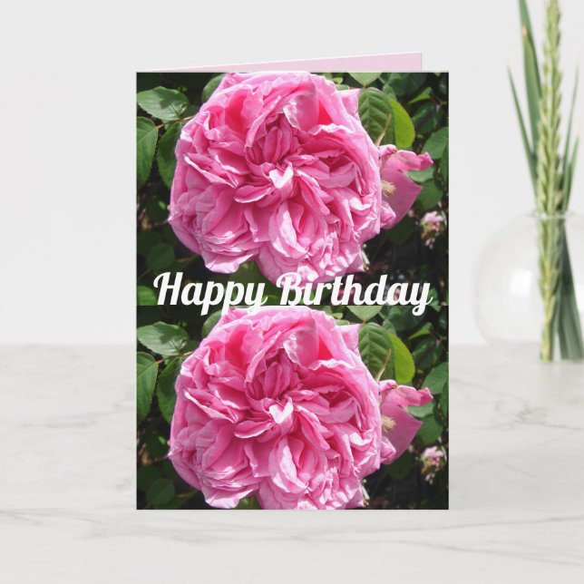 Rosa Blume Blumenmuster Vintage Rose Karte (Vorderseite)