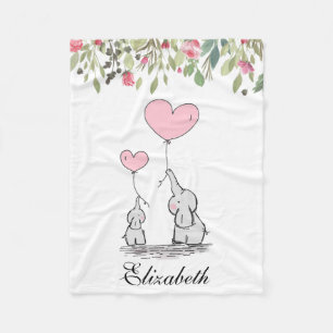 Rosa Blume Blumenmutter Baby Fleecedecke