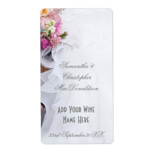 Rosa Blume Blumenstrauß Hochzeitskleid Weinflasche