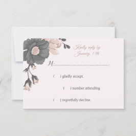Rosa Blume, Blüten und Blütenblätter RSVP Karte