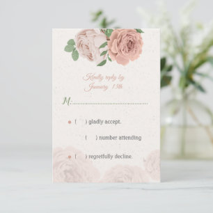 Rosa Blume, botanisch RSVP Karte