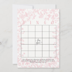 Rosa Blume Brautparty Bingo Cards Einladung