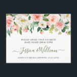 Rosa Blume Brautparty Datum Nachtkarte Postkarte<br><div class="desc">Für weitere Anpassungen klicken Sie bitte auf den Link "Weitere Anpassung" und verwenden Sie unser Design-Tool,  um diese Vorlage zu ändern. Wenn Sie Hilfe oder passende Artikel benötigen,  kontaktieren Sie mich bitte.</div>