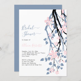 Rosa Blume Brautparty Einladung