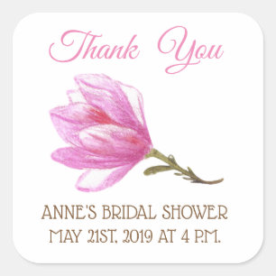 Rosa Blume Brautparty Square Sticker
