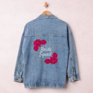 Rosa Blume Brautviertel Jeansjacke