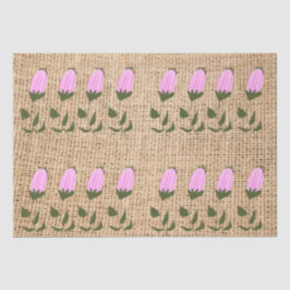 Rosa Blume Buds auf Burlap-Tissue Paper Seidenpapier