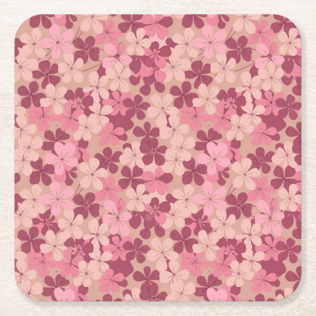 Rosa Blume Camouflage Untersetzer Set (Vorderseite)
