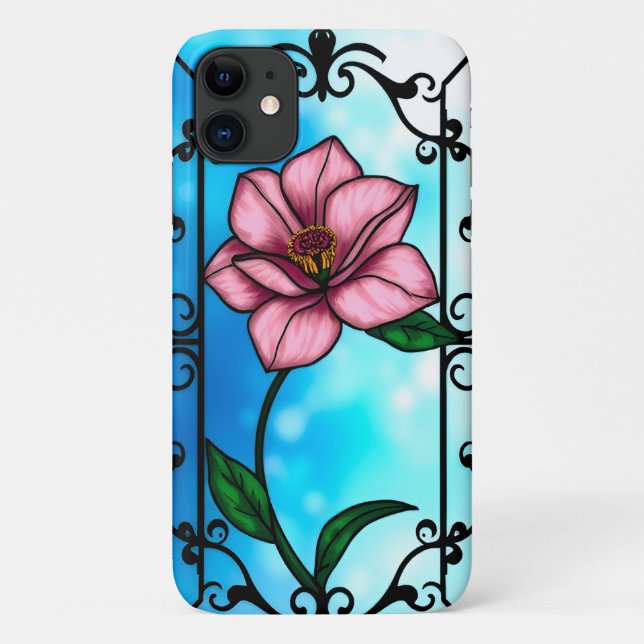 Rosa Blume Case-Mate iPhone Hülle (Rückseite)