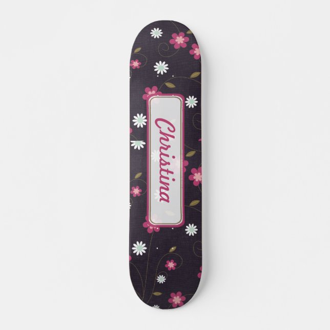 Rosa Blume Comp Skateboard (Vorne)