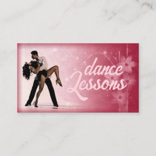Rosa Blume Couple Dance Studio Business Card Visitenkarte