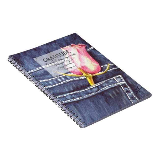 Rosa Blume Dankbarkeit Notizblock (Rechte Seite)