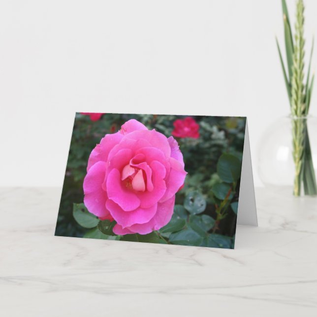 Rosa Blume Danke Karte (Vorderseite)