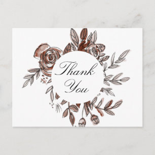 Rosa Blume Dankeschön an die Postkarte