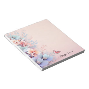 Rosa Blume Dekoration mit rosa Hintergrund Notizblock