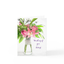 Rosa Blume Denken Sie an Sie bald gut Card