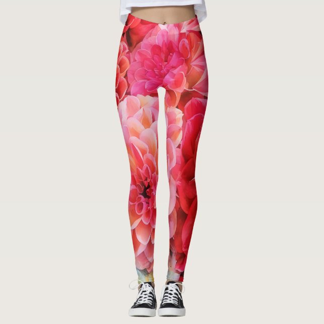 Rosa Blume der Blumen Leggings (Vorderseite)
