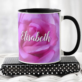 Rosa Blume der lila Rose nah-up Foto individuelle  Tasse