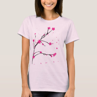 Rosa Blume, die am Wind schweben T-Shirt