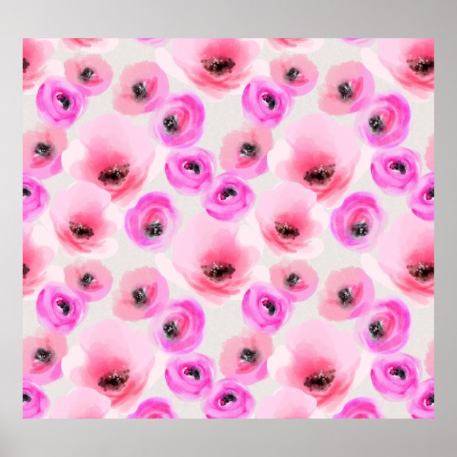 Rosa Blume Digitale Kunst Poster (Vorne)
