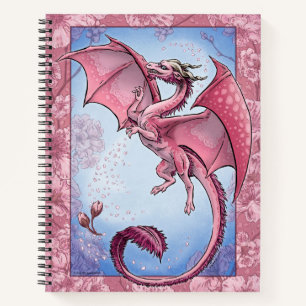 Rosa Blume "Dragon of Spring" Fantasy Art Notizbuch