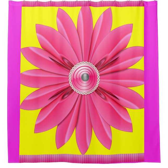 Rosa Blume Duschvorhang ihrer Mutter gelb (Vorderseite)