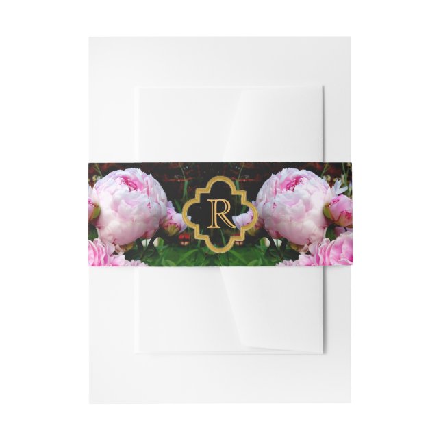 Rosa Blume Einladungsbanderole (Vorderseite Beispiel)