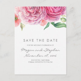 Rosa Blume Elegant und romantisch Save the Date Ankündigungspostkarte