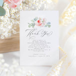 Rosa Blume Elegante Babydusche Danke<br><div class="desc">Rosa Blume elegante niedliche kleine Babydusche Dank Karten</div>