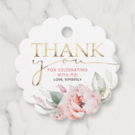 Rosa Blume Elegante Geburtstag Vielen Dank Geschenkanhänger