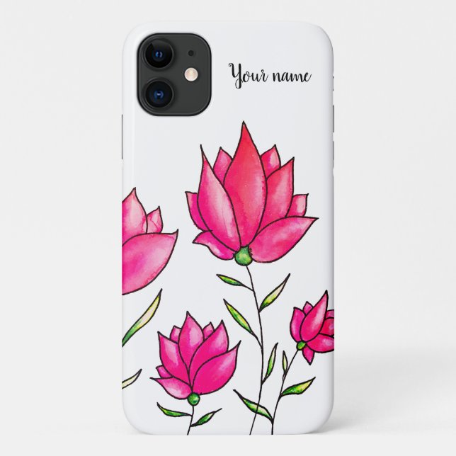 Rosa Blume Eleganter Blumenname Case-Mate iPhone Hülle (Rückseite)