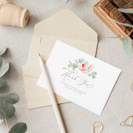 Rosa Blume Elegantes Brautparty Vielen Dank Dankeskarte