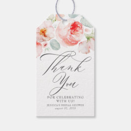 Rosa Blume Elegantes Brautparty Vielen Dank Geschenkanhänger