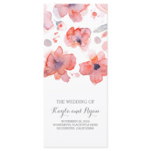 Rosa Blume Elegantes Hochzeitsprogramm für Wasserf