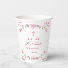 Rosa Blume Erste Kommune Pappbecher