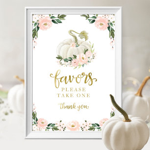 Rosa Blume fallen Pumpkin Baby Duschfavoriten Schi Poster