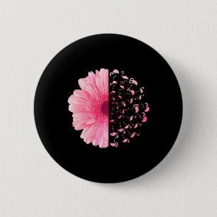 Rosa Blume Flamingo Brustkrebs Monat Button
