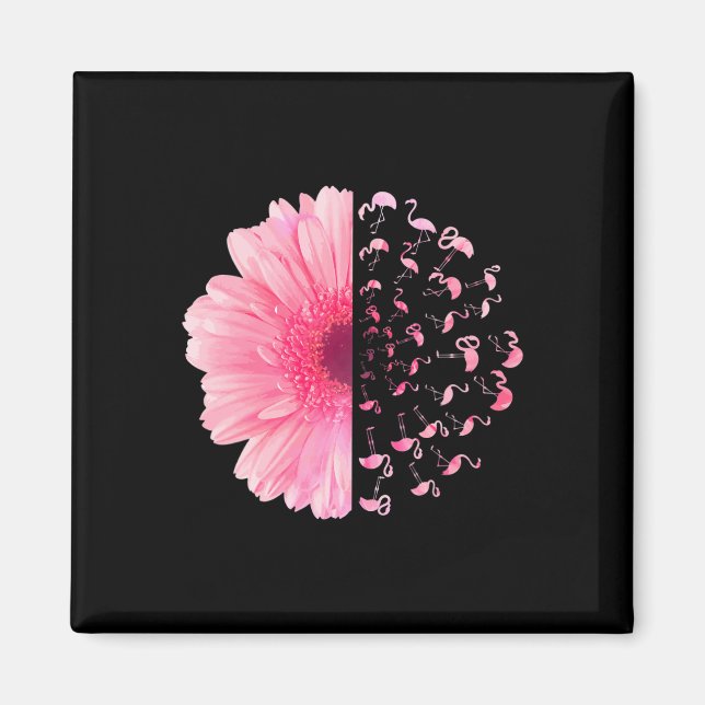 Rosa Blume Flamingo Brustkrebs Monat Magnet (Vorne)