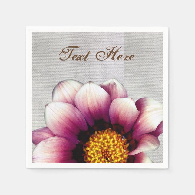 Rosa Blume Foto Custom Paper Napkins Serviette (Vorderseite)