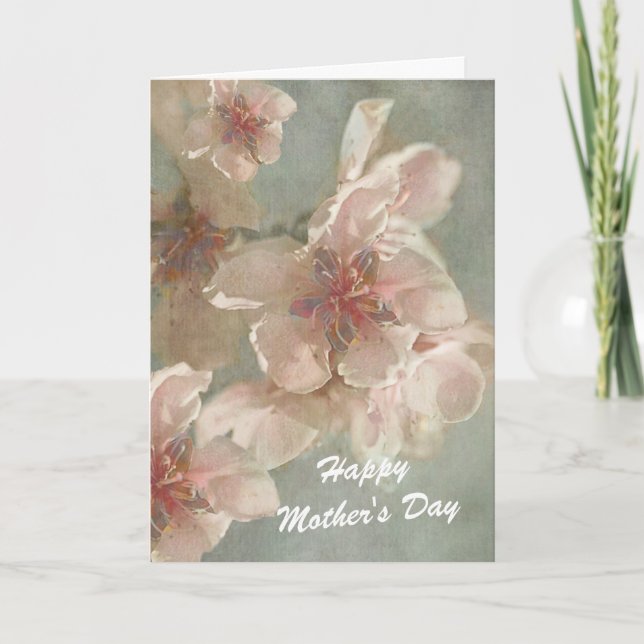 Rosa Blume für den Muttertag Karte (Vorderseite)