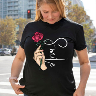 Rosa Blume für ein Lächeln niedliches motivierend  T-Shirt