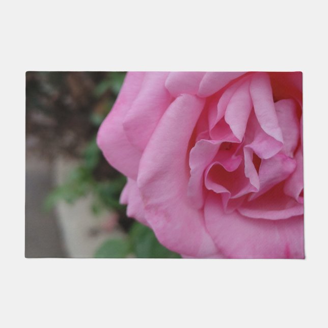 Rosa Blume Fußmatte (Vorderseite)