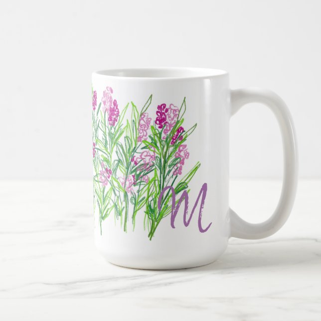 Rosa Blume Gartendesign Tasse (Rechts)