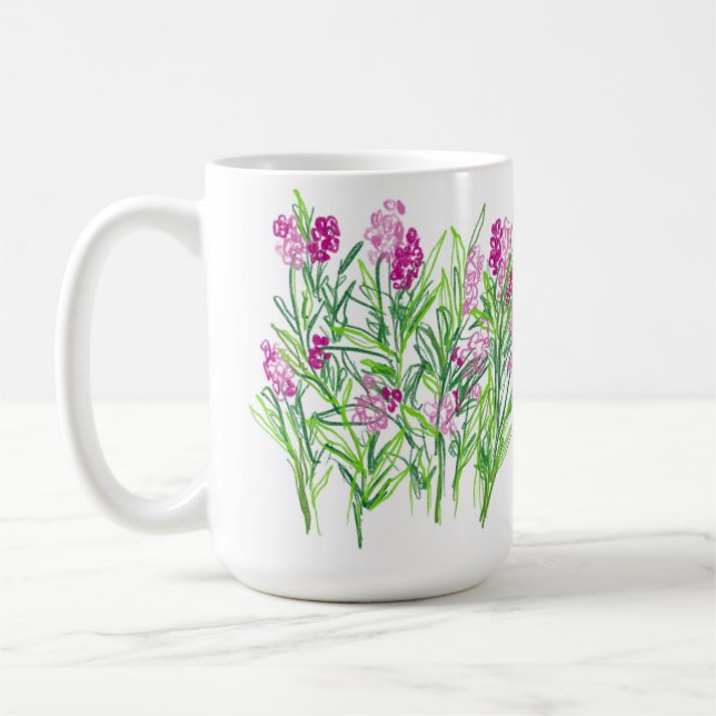 Rosa Blume Gartendesign Tasse (Links)