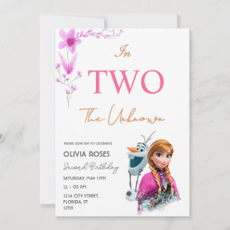 Rosa Blume Geburtstag für Kinder Einladung